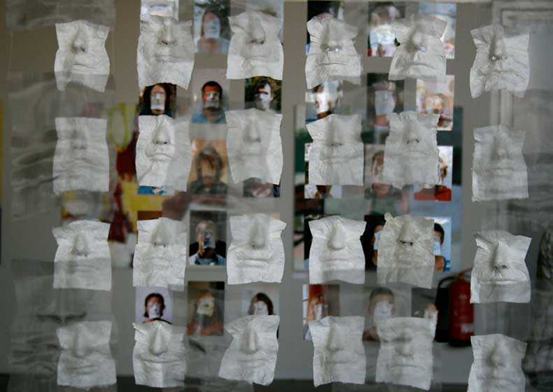 2008 masks (three-part hanging)